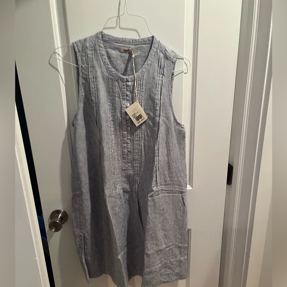 NWT Faherty Navy Striped Isha Dress M